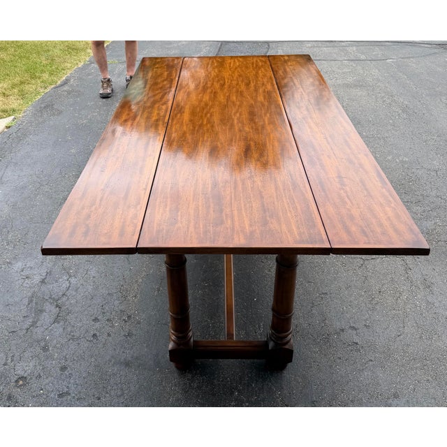 Coffee Century Furniture Coddington Mahogany Extendable Console Dining Table With Two Drawers – 72” X 20” Closed, Expands to 40” For Sale - Image 8 of 12