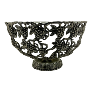 Godinger Grape Silver-Plate Bowl With Frosted Glass Insert