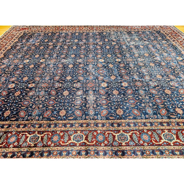 Vintage Persian Mahal Sultanabad Rug, Hand-Knotted Wool, Geometric Pattern, 11x14, Navy & Burgundy For Sale - Image 13 of 13