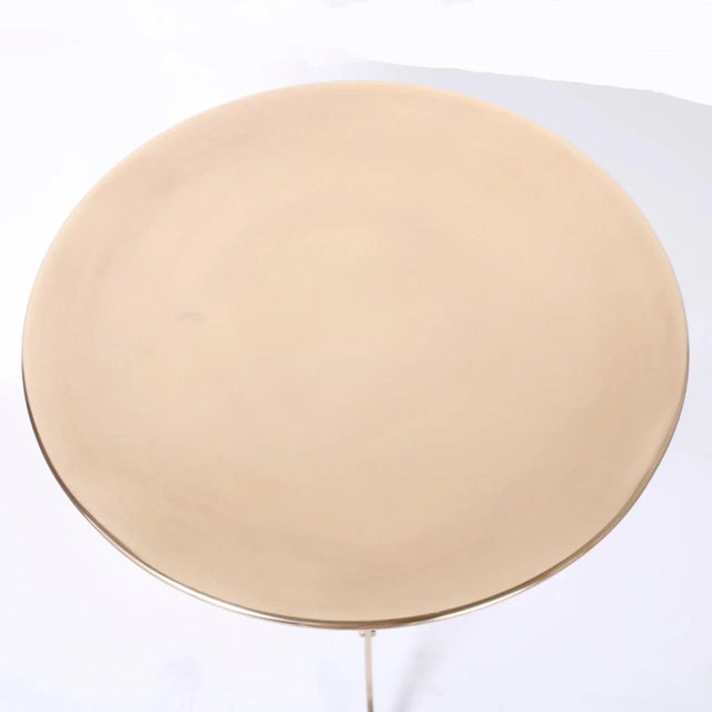 Midcentury Round Brass Tables - A Pair For Sale - Image 4 of 8