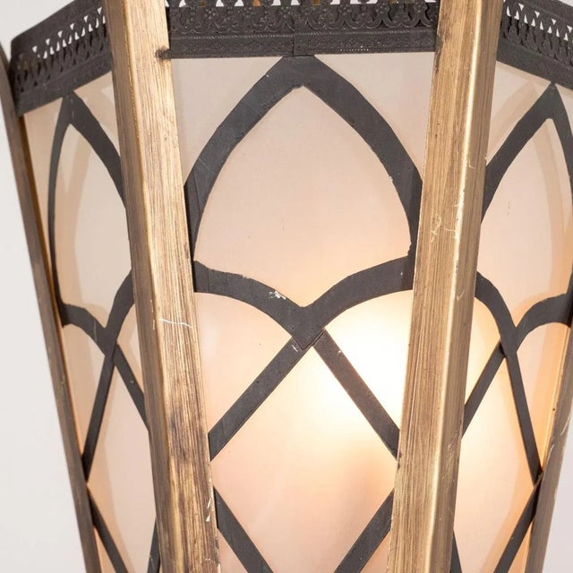1960s Vintage Gilt Metal Lantern For Sale - Image 5 of 8