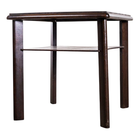 Mid-Century Square Ebony Occasional Table with Shelf, 1970s For Sale