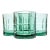 Sea Glass Green Cut Glass Lowballs- Set of Four For Sale