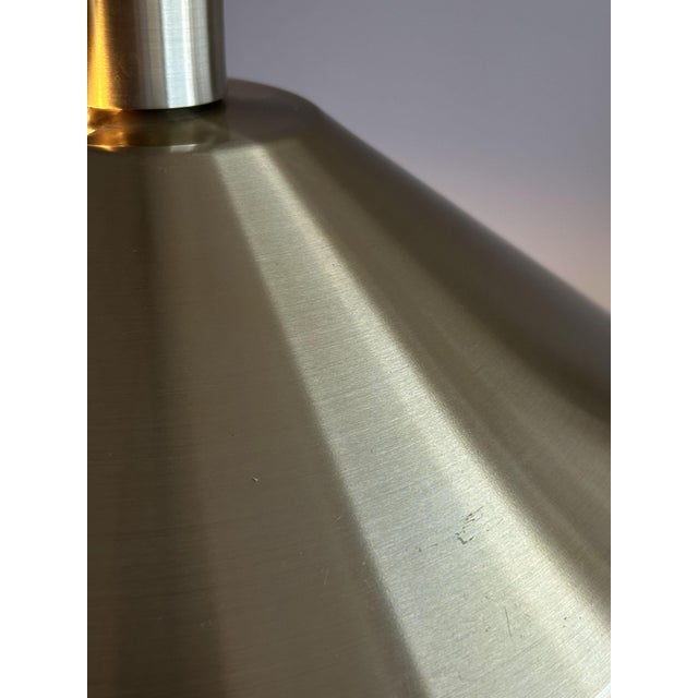 Metal Danish Brass Rise and Fall Pendant Lamp, 1970s For Sale - Image 7 of 11