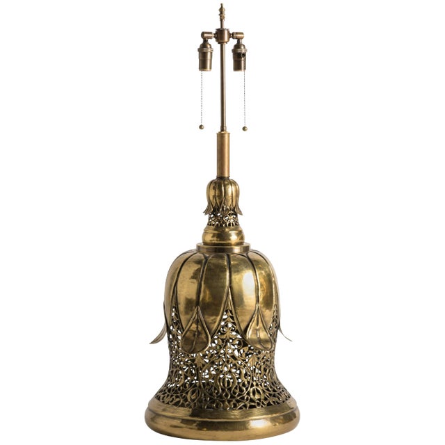 Large Brass Middle Eastern Table Lamp For Sale