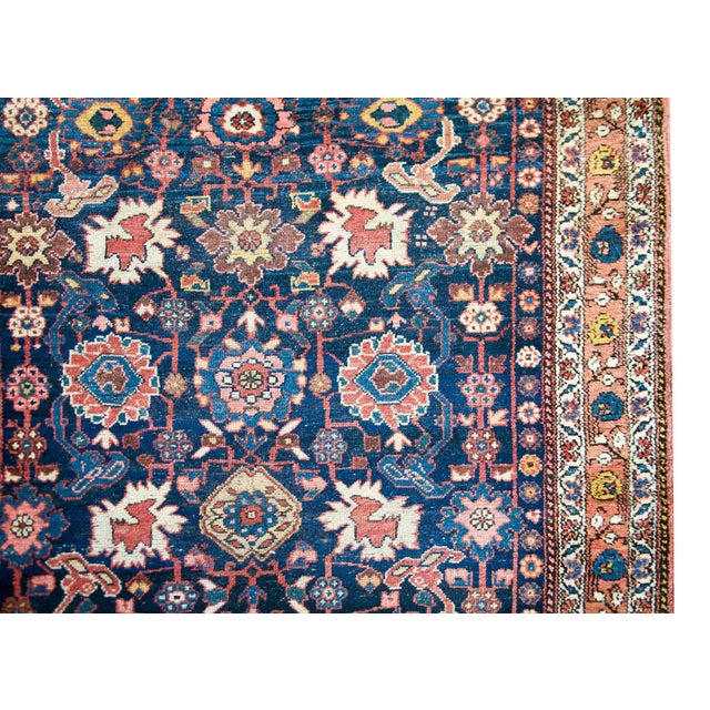 Navy Blue 19th Century Persian Kurdish Rug For Sale - Image 8 of 13