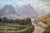 Original antique oil painting of a pastoral landscape in the Borrowdale valley of Cumberland, England. The medium is oil...