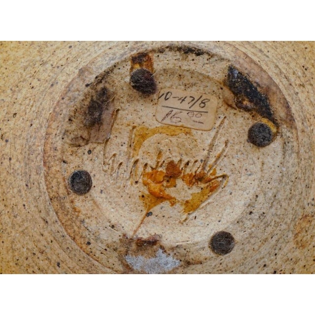 Joel Edwards Vintage Mid 20th Century Joel Edwards Sculptural Blue Drip Glaze Vase For Sale - Image 4 of 5