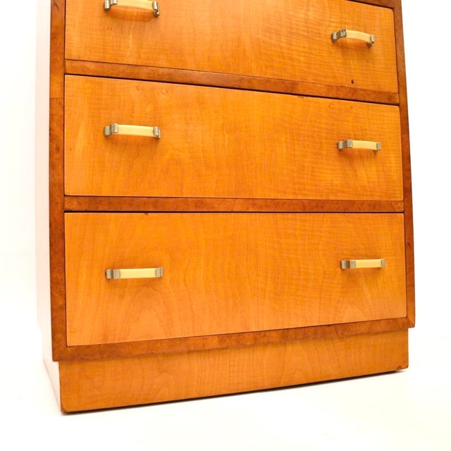 Art Deco Satinwood and Walnut Chest of Drawers, 1930s For Sale - Image 10 of 11