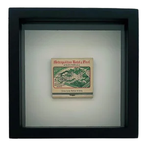 Mid 20th Century Vintage Framed Matchbook From the Metropolitan Hotel in Asbury Park N J