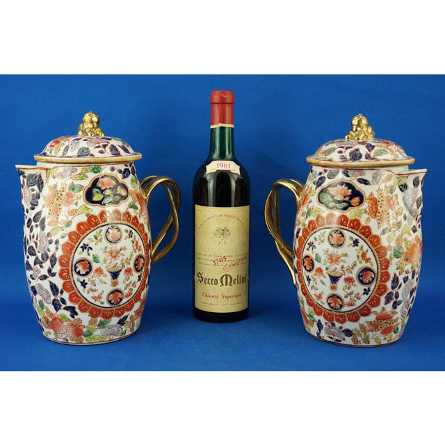 Large Japanese Porcelain Jugs by Imari, Set of 2 For Sale - Image 5 of 18