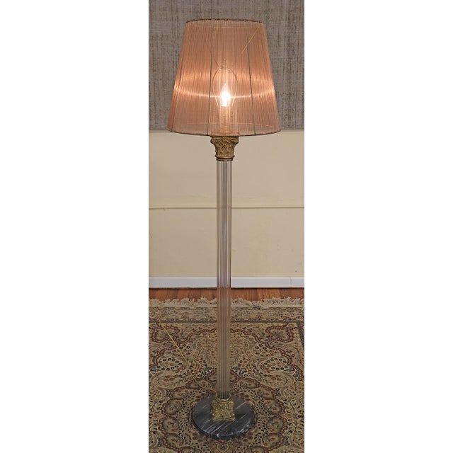 Brown Vintage Hollywood Regency Neoclassical Corinthian Column Floor Lamp For Sale - Image 8 of 8