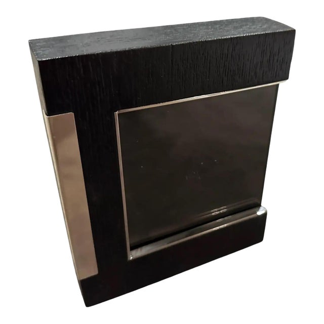 1980s Modern Sterling Silver and Ebonized Wood Picture Frame by Silvan For Sale