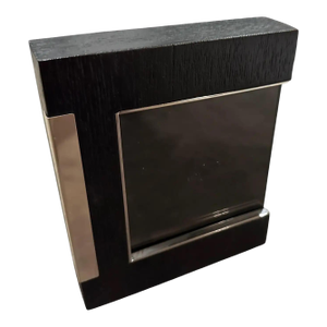 1980s Modern Sterling Silver and Ebonized Wood Picture Frame by Silvan