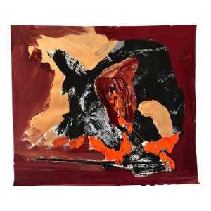 Original Abstract Composed Painting in Gouache on Paper by Erik Sulander