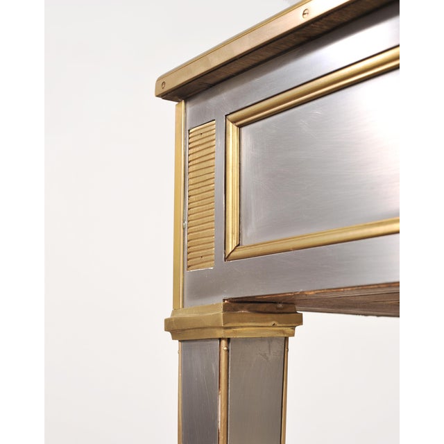 John Vesey Style Steel and Bronze Neoclassical Desk or Console For Sale - Image 13 of 17