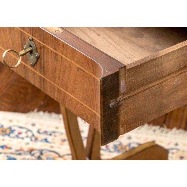 Vintage Baker Furniture English Regency Style Rosewood Accent Table/Petite Writing Desk For Sale - Image 9 of 15