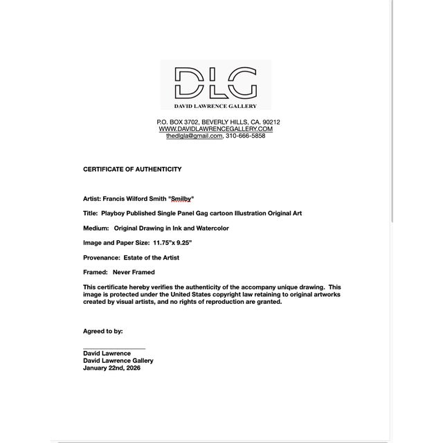 Original Published Diners Club Magazine Artwork Painting by Francis Wilford Smith "Smilby" Rare For Sale In Los Angeles - Image 6 of 6