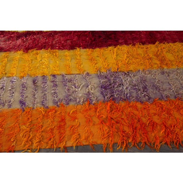 1950s Multicolor Vintage Turkish Tulu Wool Rug For Sale - Image 5 of 7