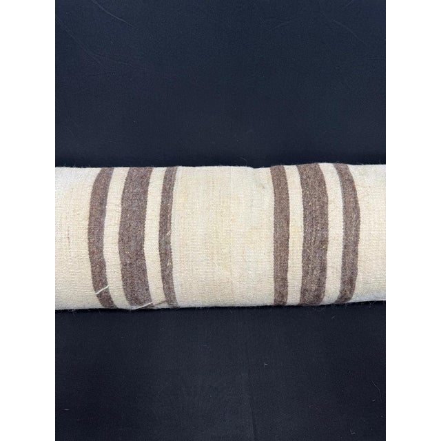 Contemporary Turkish Hemp Pillow Cushion Natural Beige Brown Cushion Cover 12"x46" For Sale - Image 3 of 4