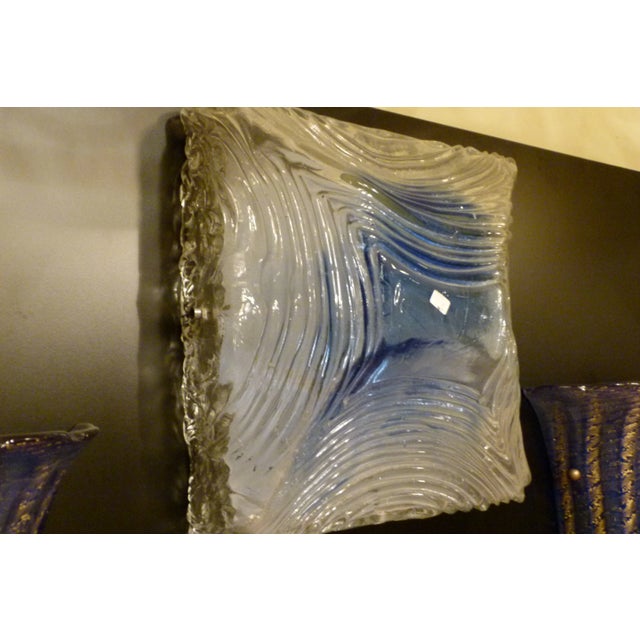 Vintage Blue Murano Ceiling Lamp from Mazzega, 1970s For Sale - Image 3 of 6