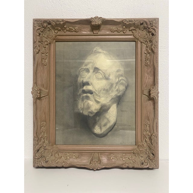 Early 20th Century Artist Study of a Classical Bust Pencil on India Paper For Sale In Philadelphia - Image 6 of 11