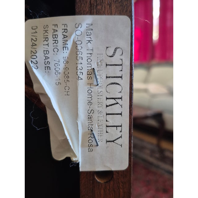 American Stickley Haven Armchair in Off-White With Nailhead Trim For Sale - Image 3 of 4