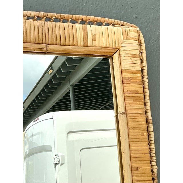 Vintage Woven Rattan Frame Mirror For Sale - Image 14 of 17
