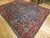 Textile 19th Century Persian Heriz Serapi Rug, Hand-Knotted Wool, Allover Geometric Pattern, Blue & Red, 8x11 For Sale - Image 7 of 18
