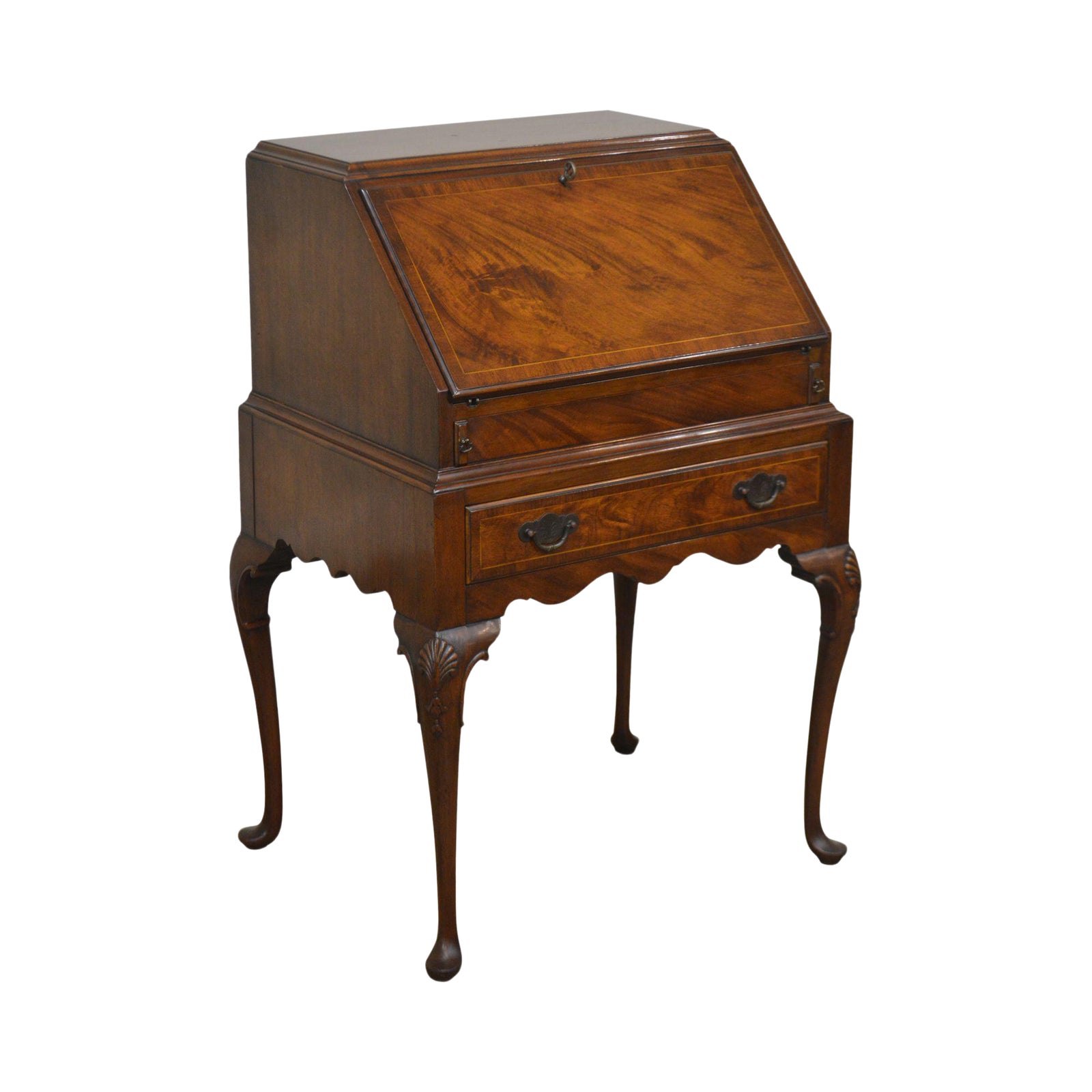 Queen Anne Custom Mahogany Vintage Slant Front Writing Desk Chairish