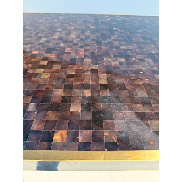 1980s Tessellated Horn and Brass Coffee Table For Sale - Image 12 of 12