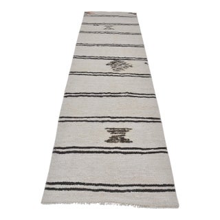 1950s Turkish Hemp Kilim Runner Rug For Sale