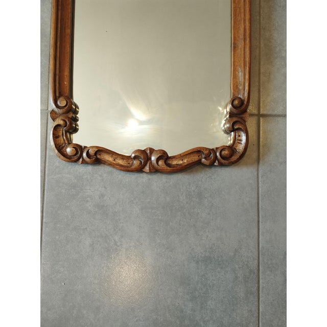 Antique Rococo Rocaille Style Mirror in Carved Wood For Sale - Image 13 of 17