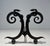 Metal Wrought Iron Andirons With Snakes in the Style of Edgar Brandt - a Pair For Sale - Image 7 of 12