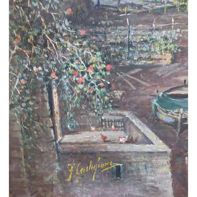 Night on the Bay of Naples - O/C F. Castigliano, Listed Italian Mid-Century For Sale - Image 6 of 7