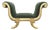 Vintage Hollywood Regency Neoclassical Giltwood Scroll-Arm Bench in Green Velvet For Sale