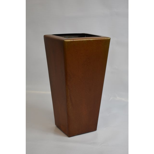 Handmade container with stunning Japanese brown patina. Ideal for seasonal foliage and dried flowers. Liquids not...