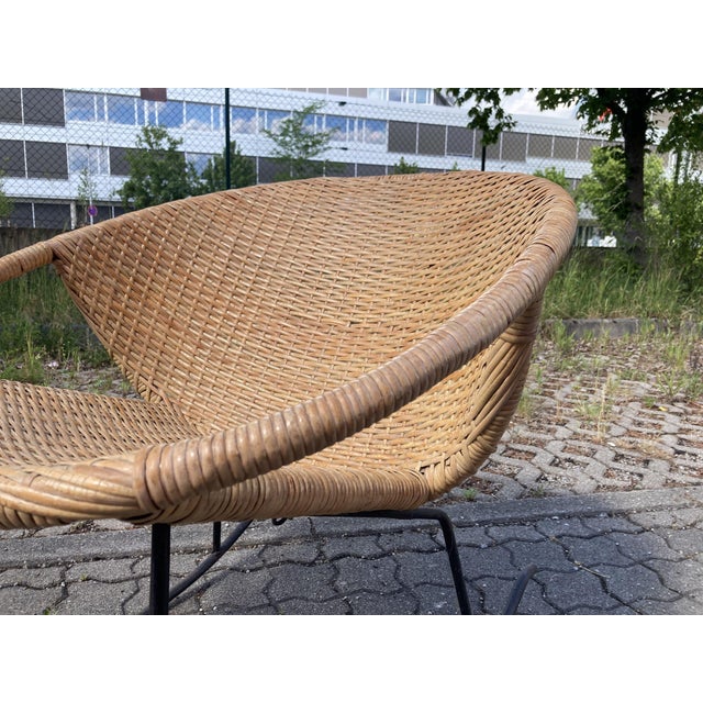 Modernist Wicker Cane Rocking Chair, 1960s For Sale - Image 11 of 18