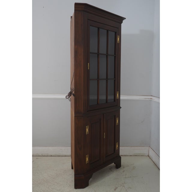 Age: C.1975 Details: Mahogany Bracket Feet High Quality Construction Lighted Interior Raised Panel Doors Individual Pane...