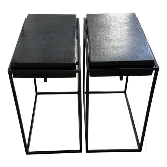 Pair Uttermost Telone Side Tables For Sale
