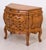 Italian three drawer bombe commode. Made in Italy stamped on wood back. One small drawer on top of two larger drawers....