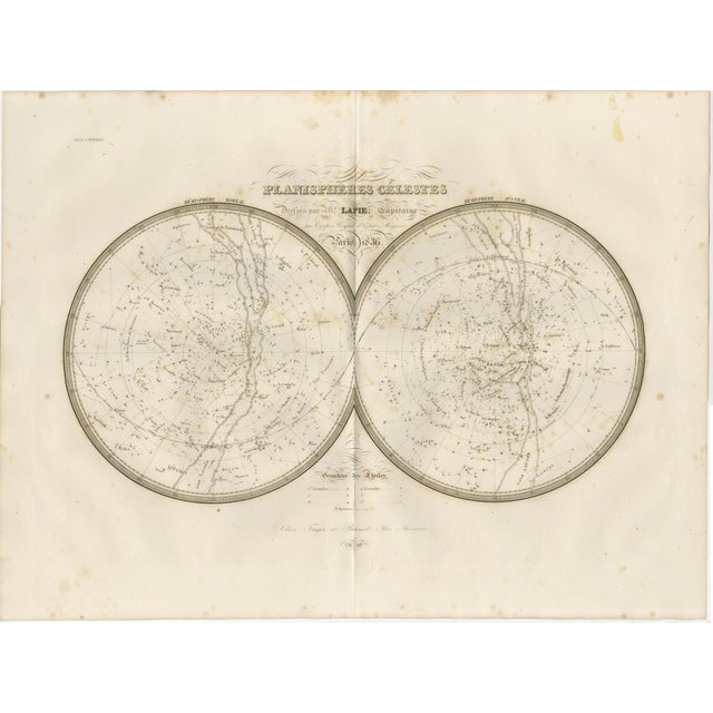 This elegant and scientifically refined celestial engraving titled Planisphères Célestes was published in Paris in 1836 as...