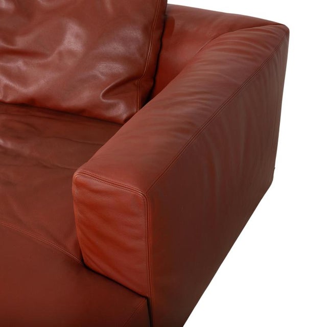 Red Leather Corner Sofa and Ottoman from Walter Knoll, Set of 2 For Sale - Image 8 of 18