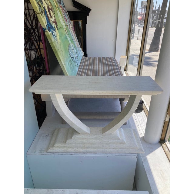 Enrique Garcel Tessellated Console in a Matte bright off white organic finish. Beautiful to the touch with such organic...