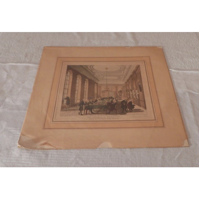 Paint London England 1808 College of Physicians Aquatint Etching Rowlandson For Sale - Image 7 of 7