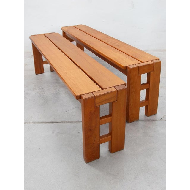 Large Midcentury Modern French Bench, 1970s For Sale - Image 6 of 10