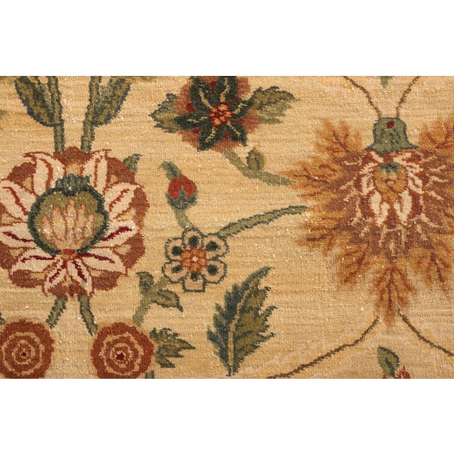 Rug & Kilim Rug & Kilim's Art Deco Rug in Beige With Polychromatic Floral Design For Sale - Image 4 of 7
