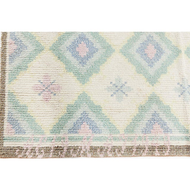Textile Vintage Swedish Rya Rug Doris Leslie Blau For Sale - Image 7 of 8
