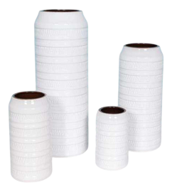 White Ceramic Vases from Carstens Tönnieshof, West Germany, 1960s-1970s, Set of 4