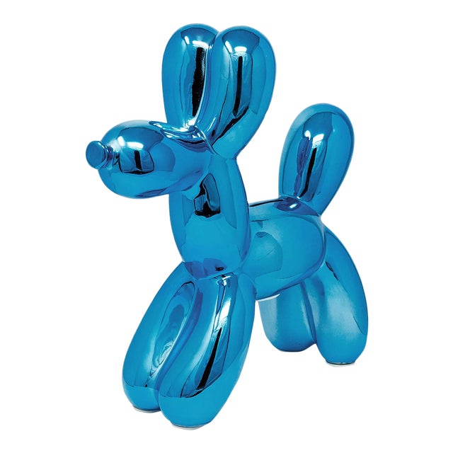 Interior Illusions Plus Royal Blue Ceramic Dog Piggy Bank - 12" tall For Sale